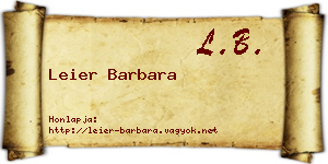 Leier Barbara névjegykártya