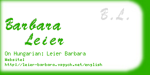 barbara leier business card